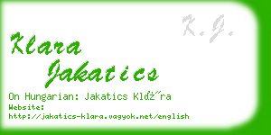 klara jakatics business card